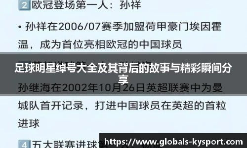 足球明星绰号大全及其背后的故事与精彩瞬间分享
